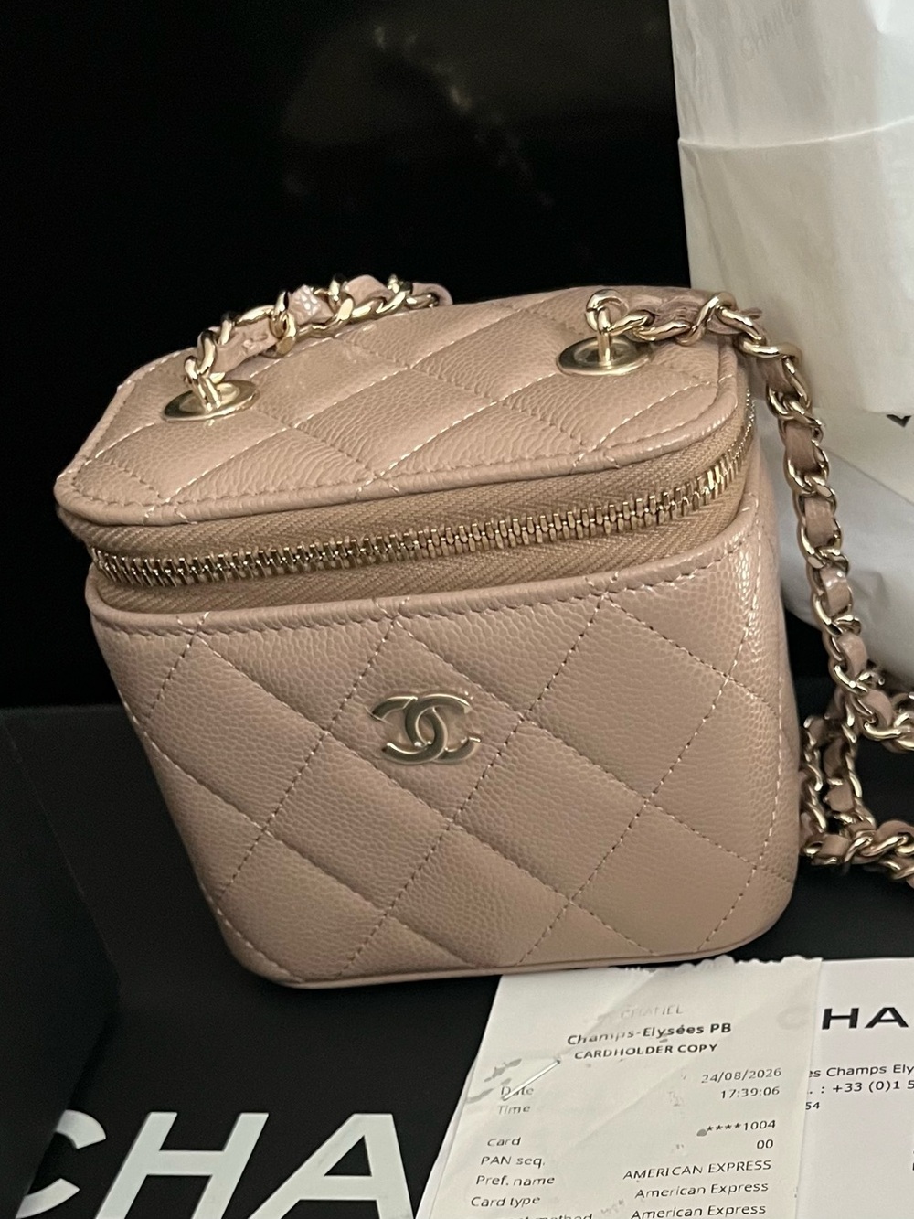 CHANEL **BRAND NEW** Quilted Mini Vanity Bag with Gold/Silver Hardware